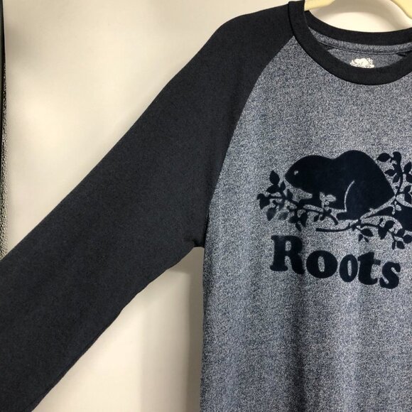 Roots Men's Navy Blue Roots beaver logo raglan sleeve tee SP - Picture 8 of 16
